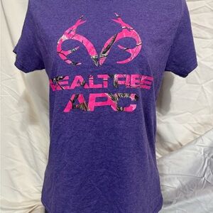 Realtree Purple T-Shirt with Pink Camo Logo (PLEASE READ DESCRIPTION) Size M